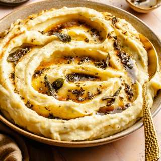 Roasted Garlic, Brown Butter & Herb Mashed Potatoes (so creamy!)