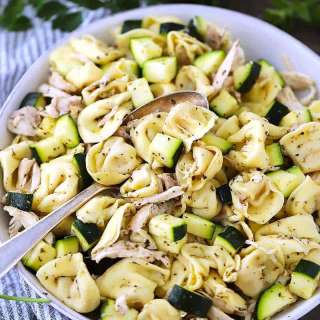 Italian Tortellini Salad with Chicken and Zucchini