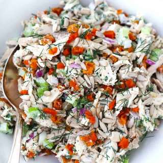 Apricot Dill Chicken Salad with Sunflower Seeds