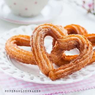 Happy Valentine's day with heart shaped churros