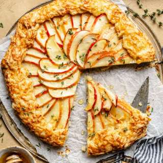 Apple Cheddar Galette with Crispy Herb Cheddar Crust