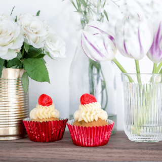 Cherry Vanilla Red Nose Day Cupcakes