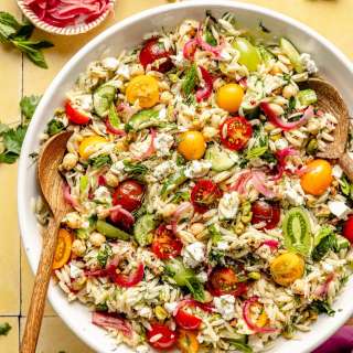 Herby Chickpea and Feta Pasta Salad