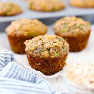 Healthy Zucchini Muffins (made with Olive Oil and Whole Grains)
