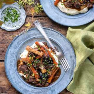 Provençal Beef Daube Stew with Celeriac Mash