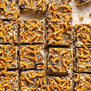 Sweet and Salty Chocolate Tahini Rice Krispie Treats