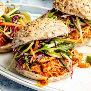 Slow Cooker Gochujang Chicken Sandwiches