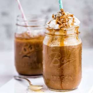 Vietnamese Iced Cold Brew Coffee with Whipped Cream and Caramel