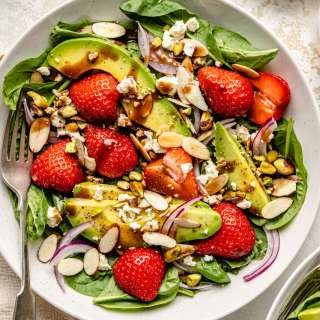 Summer Strawberry Spinach Salad with Avocado