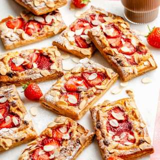 Strawberry ‘Almond Croissant’ Puff Pastry Tarts