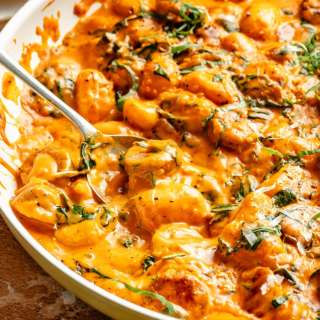 One Pan Creamy Tomato Gnocchi with Chicken Sausage