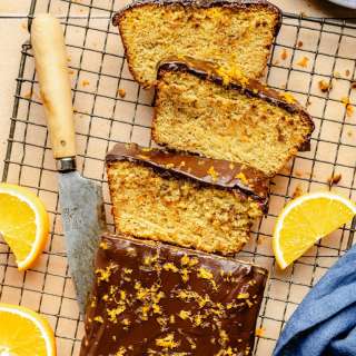 Paleo Orange Kissed Loaf with Dark Chocolate Glaze