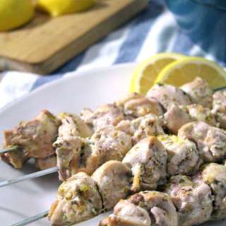 Baked Lemon Chicken Souvlaki and Salad with Creamy Dressing