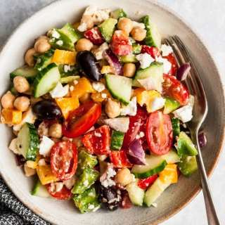 The Easiest Chickpea Greek Salad