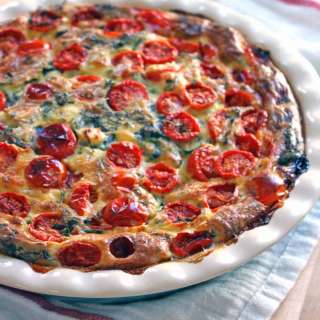 Crustless Spinach, Tomato and Feta Quiche