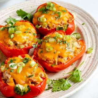 Buffalo Tuna Melt Stuffed Peppers