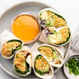 Avocado Buffalo Chickpea Salad Wraps