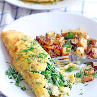 Asparagus, Pea, and Gruyere Spring Omelet