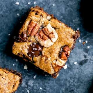 Grain Free Salted Chocolate Chip Pecan Blondies