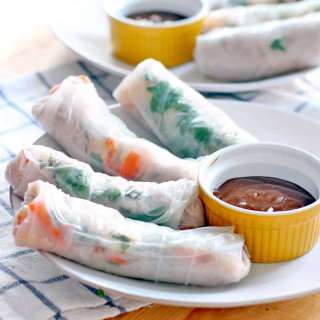 Vietnamese Shrimp Spring Rolls with Hoisin Peanut Sauce (Vegan-Friendly!)