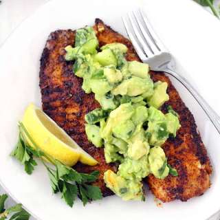 10-Minute Blackened Tilapia with Avocado Cucumber Salsa