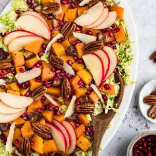 Winter Butternut Squash Brussels Sprouts Caesar Salad