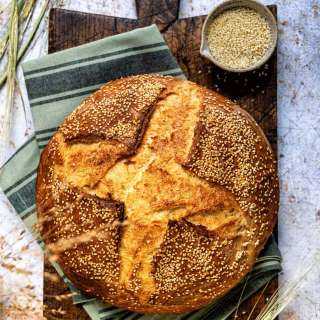 Greek Village Bread (Horiatiko Psomi)