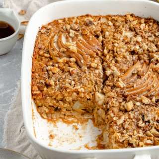 Vanilla Brown Butter Pear Baked Oatmeal