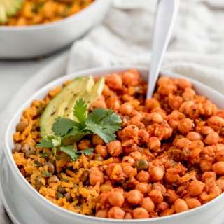 Mama's Chickpea in Sofrito with Arroz con Gandules