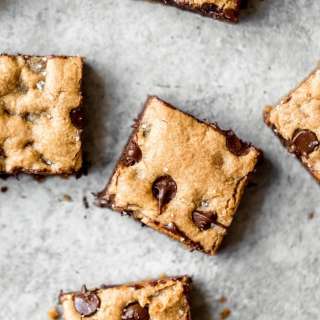 Paleo Chocolate Chip Tahini Blondies