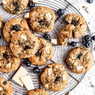 White Chocolate Coconut Blueberry Oatmeal Cookies