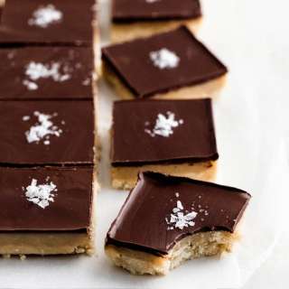 Salted Tahini Caramel Millionaire Bars (vegan and paleo)