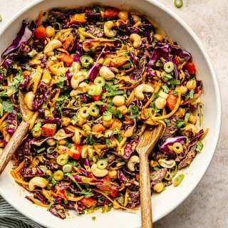 Chopped Thai-Inspired Chickpea Salad with Curry Peanut Dressing