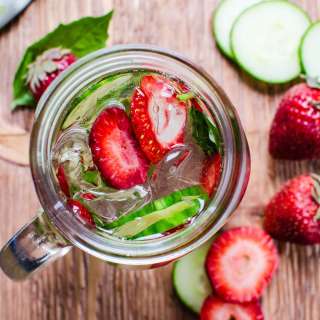 Strawberry Cucumber Herb Spa Water