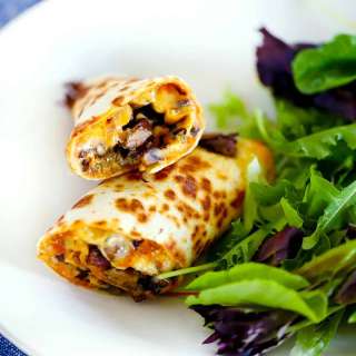 Tortilla Egg Wraps with Mushrooms and Olives