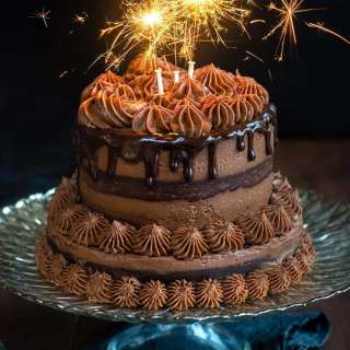 Chocolate Pinata Cake with Chocolate, Chestnut and Mascarpone frosting