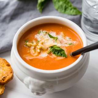 Cream of Tomato Soup with Orzo