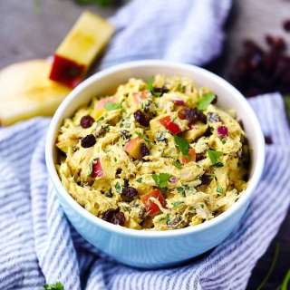 Healthy Curried Chicken Salad with Apples and Raisins