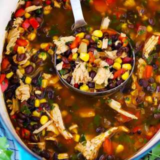 Leftover Turkey Soup with Black Beans and Corn