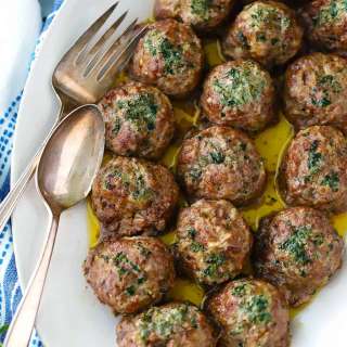 Greek Meatballs (Keftedes) with Herb Butter