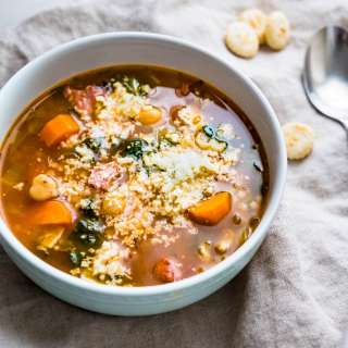 Ham Bone Soup with Chick Peas and Escarole