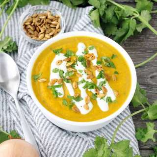 Slow Cooker Butternut Squash Soup (with curry and ginger)