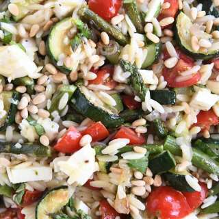 Roasted Asparagus Lemon Orzo Salad