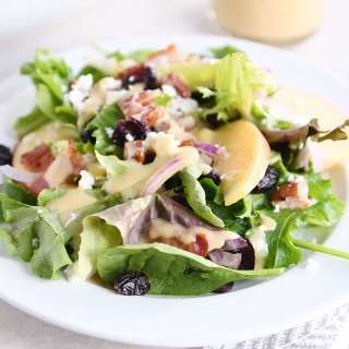 Amazing Spinach Salad with Sweet-Spicy Nuts, Apples, Feta and Bacon