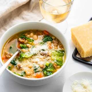 Navy Bean, Sausage and Escarole Soup