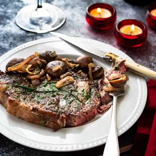 Rib Eye Steaks with Bearnaise Compound Butter