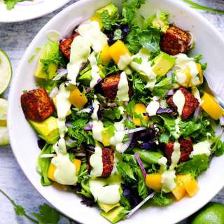 Mango Avocado Salad with Blackened Tofu