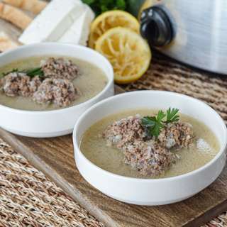 Giouvarlakia Soupa (Beef and Rice Meatballs in Egg-Lemon Soup)