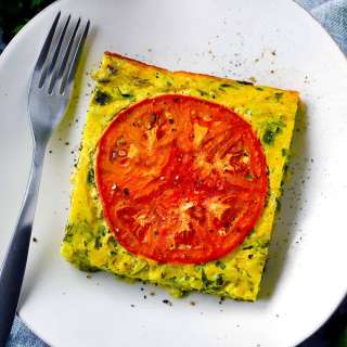 Greek Zucchini and Egg Casserole (Sfougato) with Feta and Herbs