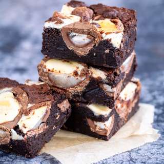 Air Fryer Creme Egg Brownies